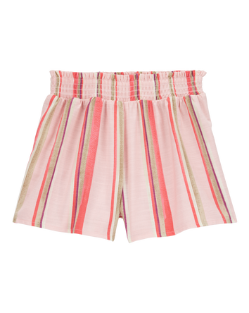 Kid Striped Linen Look-Alike Flowy Pull-On Shorts, 