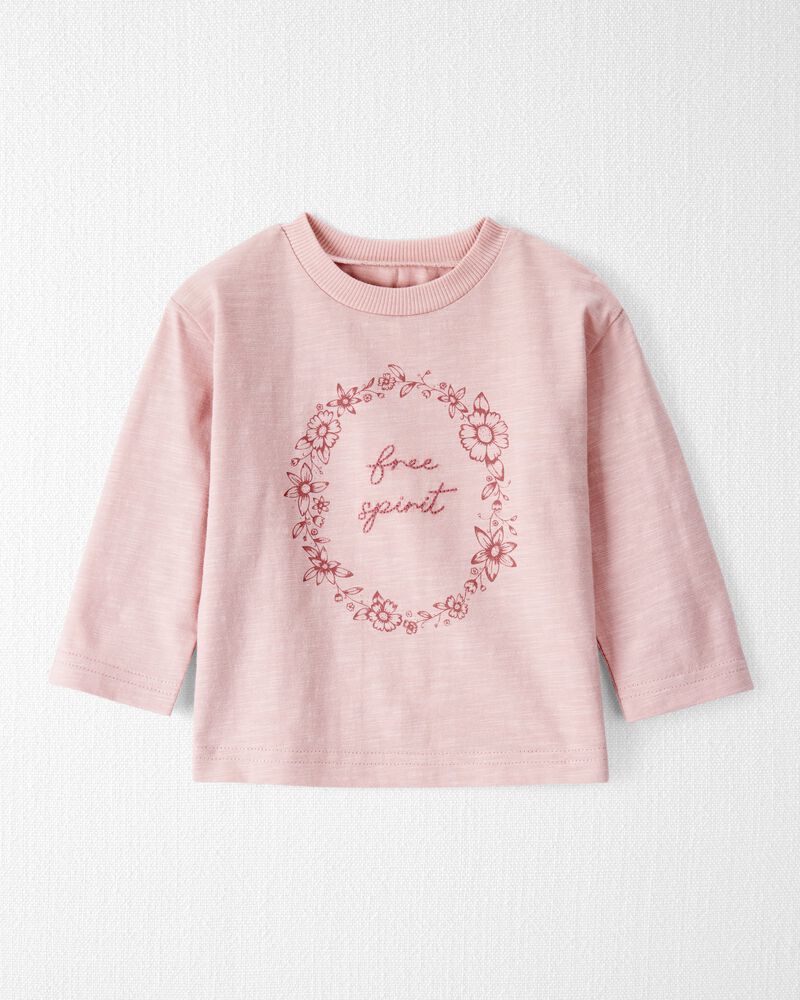 Baby Girl Organic Cotton Free Spirit Long-Sleeve Jersey Tee, image 1 of 5 slides