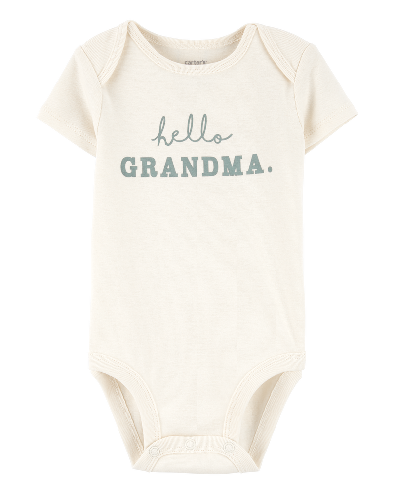 Baby Hello Grandma Announcement Bodysuit, image 1 of 4 slides