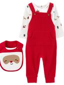 Red/White - Baby 3-Piece Santa Outfit Set