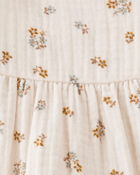 Baby Organic Cotton Floral Print Gauze Dress, image 5 of 6 slides