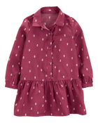 Toddler Long-Sleeve Shirt Peplum Dress, image 1 of 4 slides