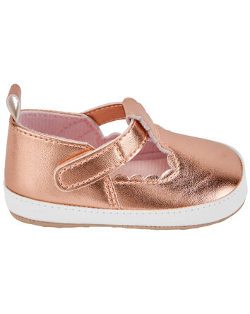 Baby Metallic Slip-On Crib Shoes, 