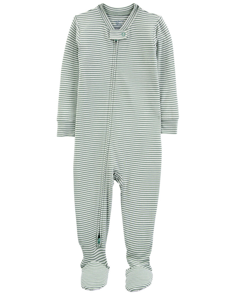 Toddler Striped 1-Piece PurelySoft Footie Pajamas, image 1 of 5 slides