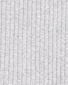 Kid Solid Ribbed Cotton Blend 2-Piece Pajamas - Grey, image 2 of 3 slides
