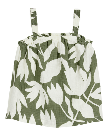 Baby Tropical Floral Sleeveless Tank - Green, 