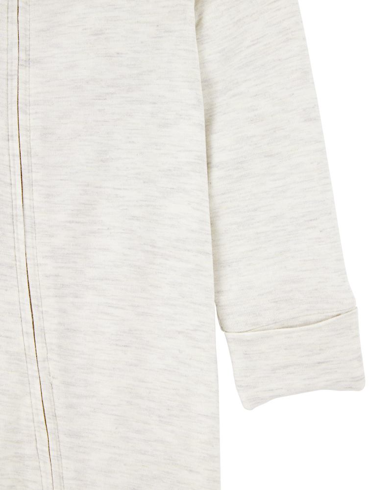 Baby Solid 2-Way Zip PurelySoft Sleep & Play Pajamas - Grey, image 2 of 6 slides
