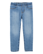 Baby Medium Wash Elastic-Waist Jeggings, image 1 of 4 slides