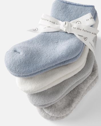 Baby 4-Pack Organic Cotton Terry Socks, 