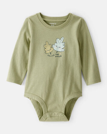 Baby Girl Auntie Cotton Long-Sleeve Graphic Bodysuit - Green, 