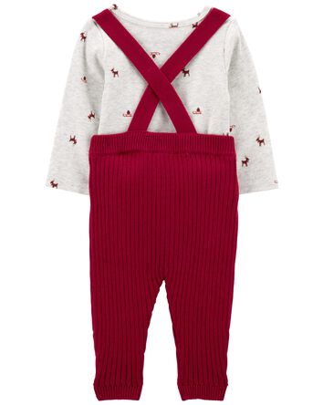 Baby 2-Piece Reindeer Bodysuit & Suspender Pant Set, 