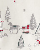 Baby Organic Cotton Pajamas Set in Winter Village, image 3 of 5 slides