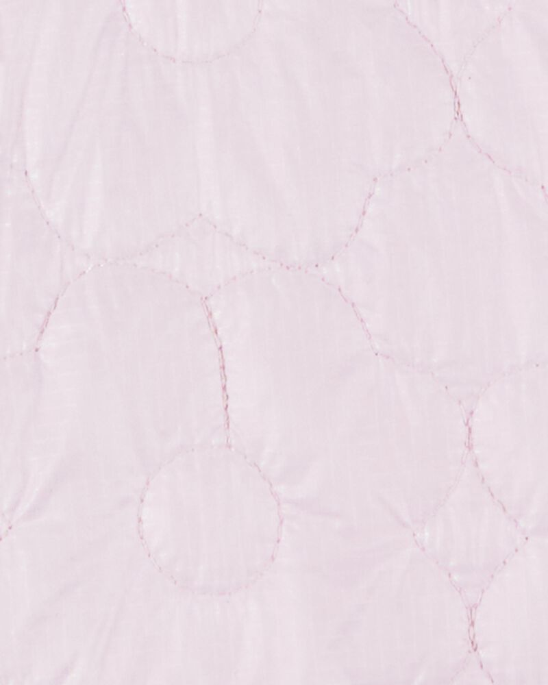 Girls Floral Quilted Midweight Jacket - Pink, image 3 of 3 slides