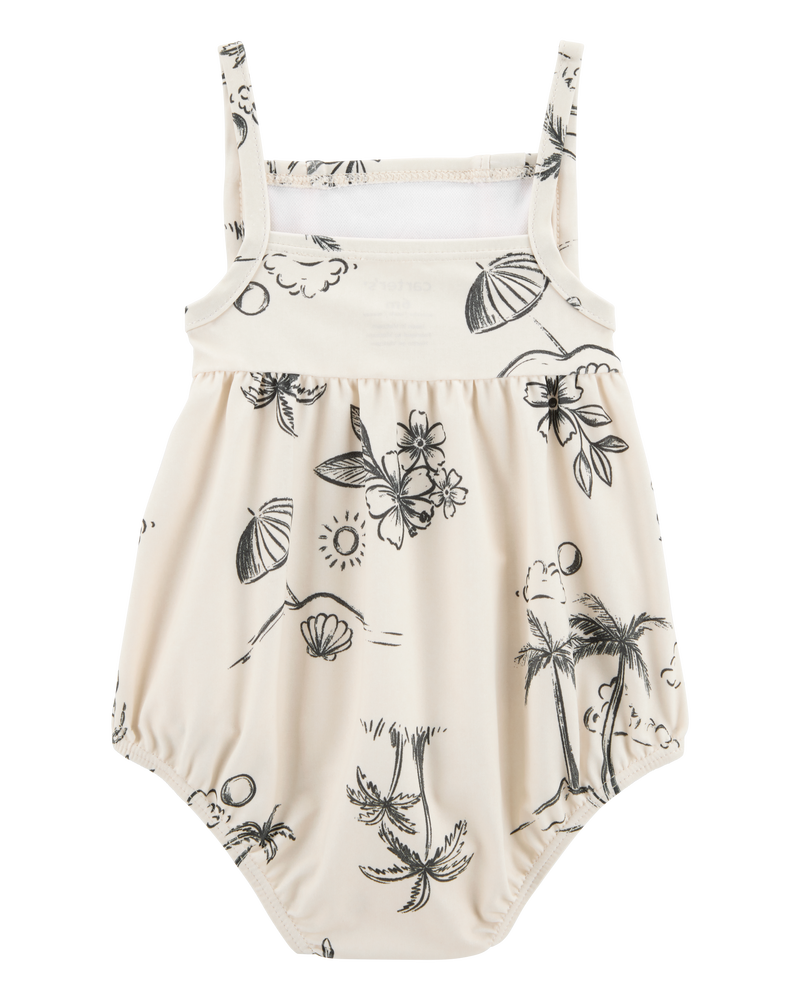 Baby 1-Piece Beach Print Swimsuit, image 3 of 5 slides