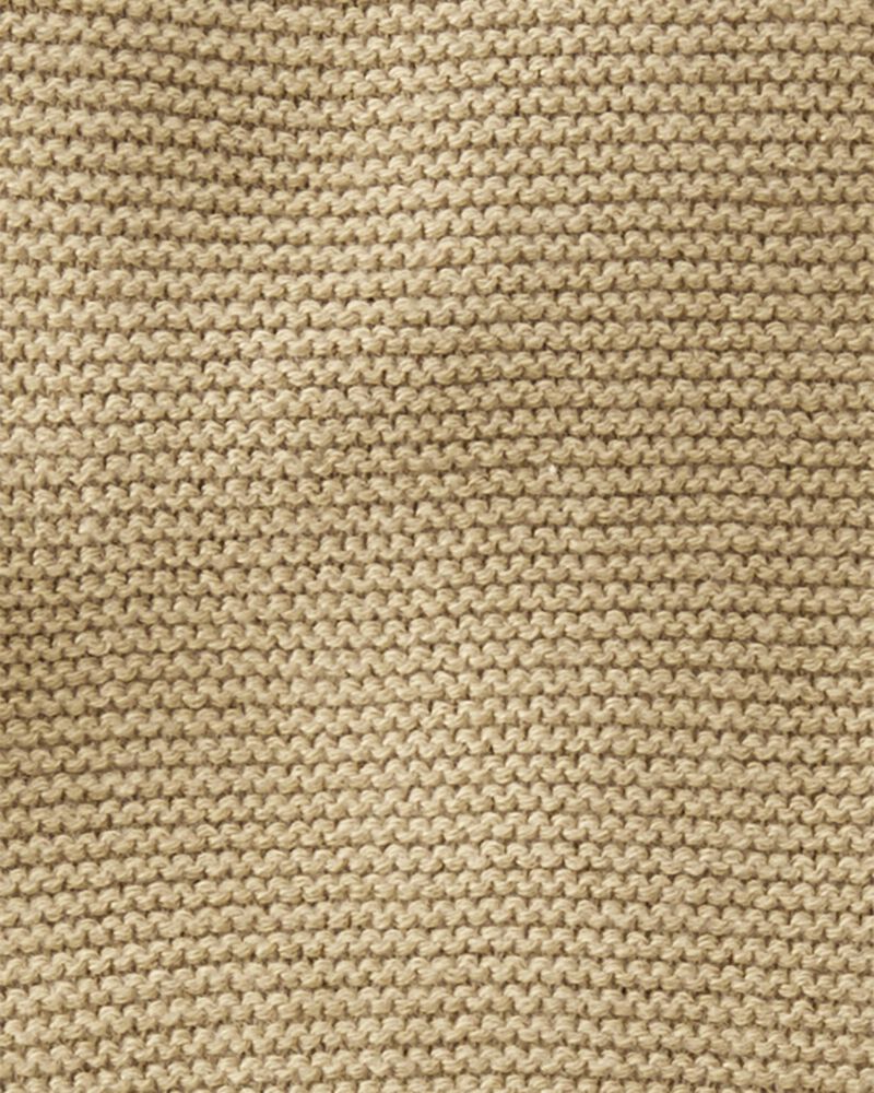 Baby Organic Cotton Sweater Knit Overalls in Khaki, image 4 of 6 slides