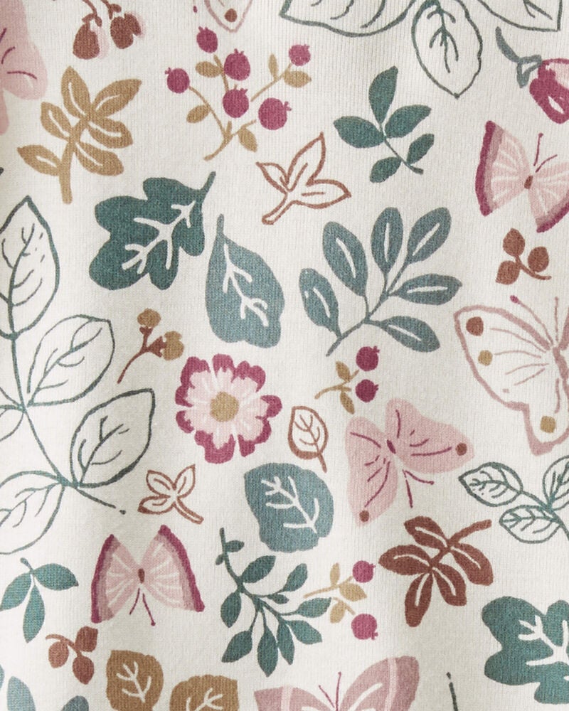 Baby Organic Cotton Pajamas Set in Botanical Butterflies, image 2 of 4 slides