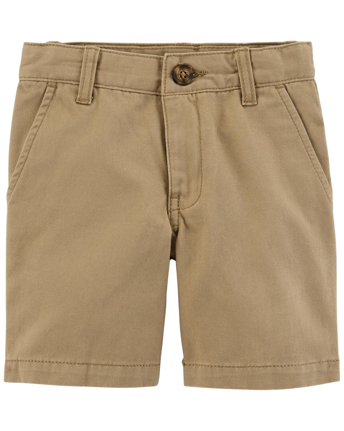 Flat-Front Twill Shorts