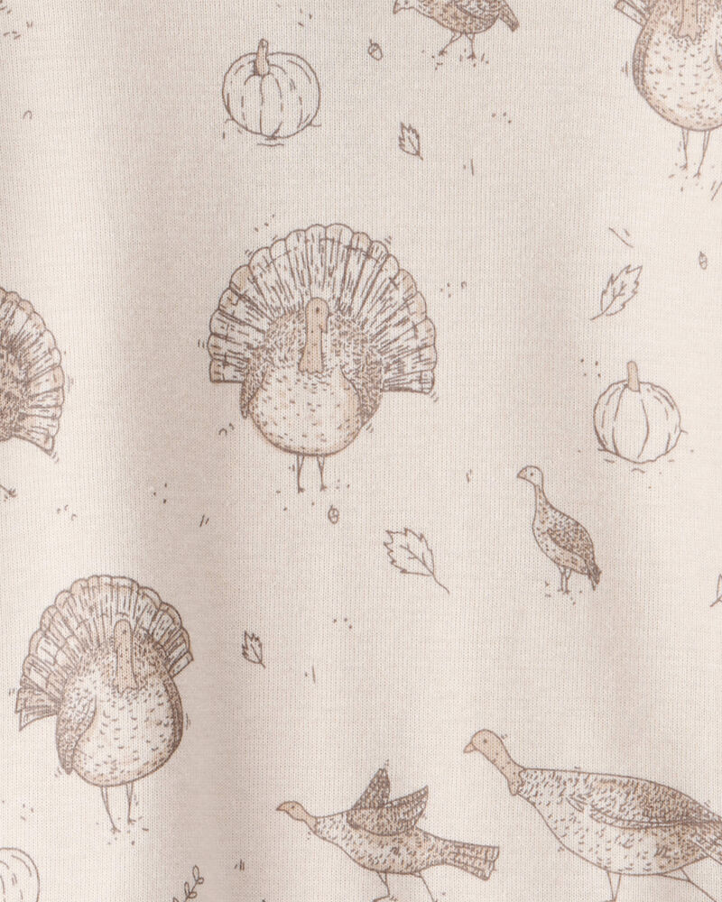 Baby Organic Cotton Pajamas in Turkey Gobbler Print, image 3 of 5 slides