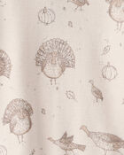 Baby Organic Cotton Pajamas in Turkey Gobbler Print, image 3 of 5 slides