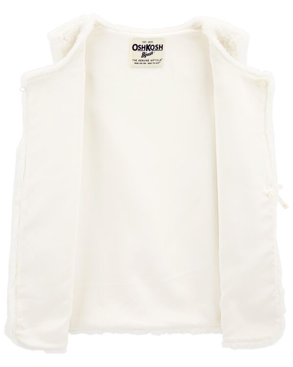 White Kid Faux Fur Vest