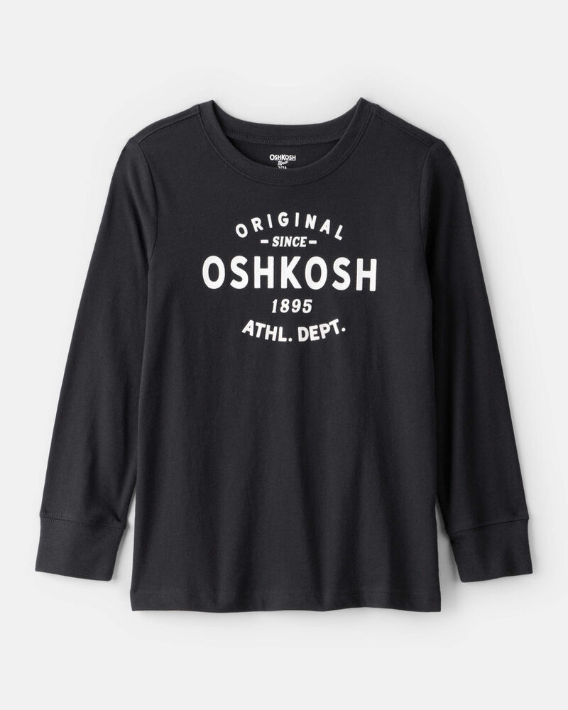 Boys Jersey OshKosh Logo Long-Sleeve Shirt - Black, image 1 of 3 slides