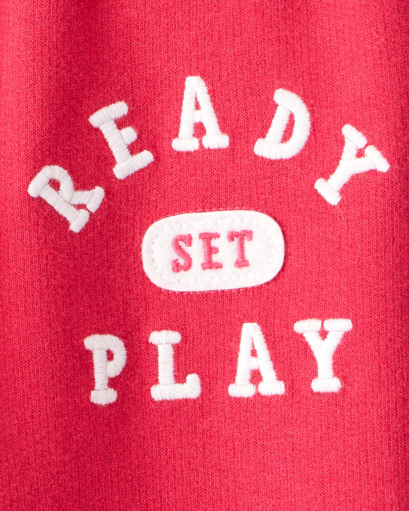 Baby Boy Ready Set Play French Terry Jogger - Red, image 4 of 5 slides