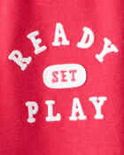 Baby Boy Ready Set Play French Terry Jogger - Red, image 4 of 5 slides