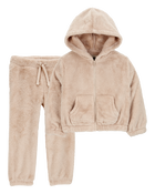 Kid 2-Piece Velour Zip-Up Jacket & Joggers Set, image 1 of 8 slides