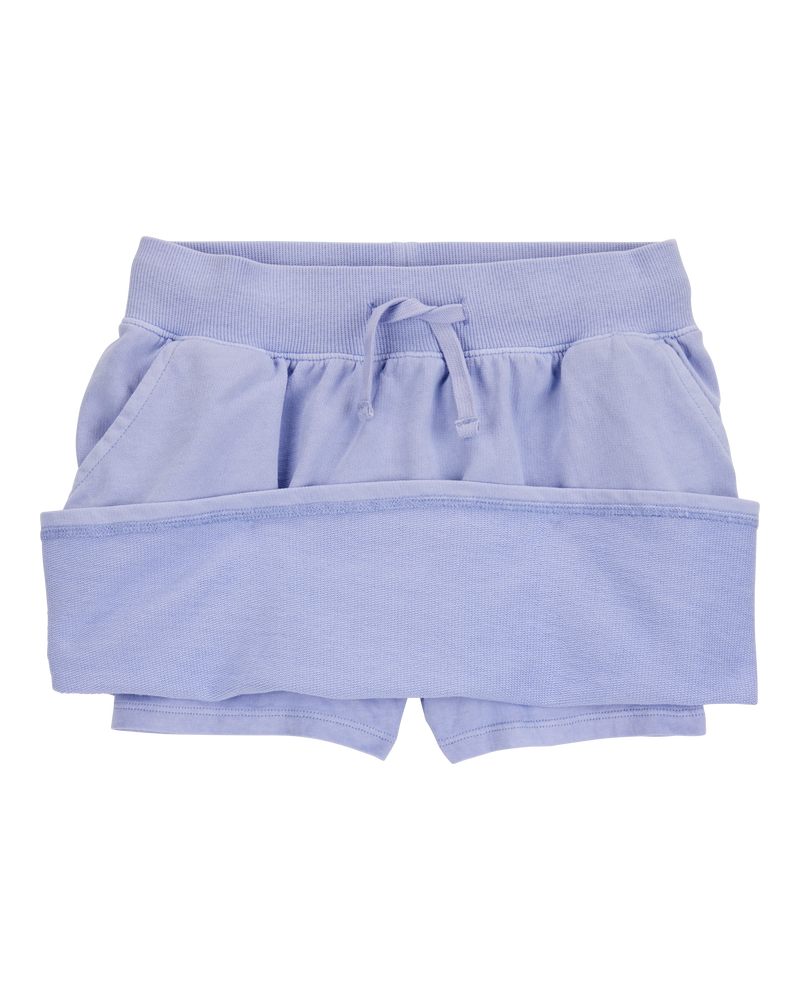 Kid Active Drawstring French Terry Skort - Purple, image 2 of 4 slides