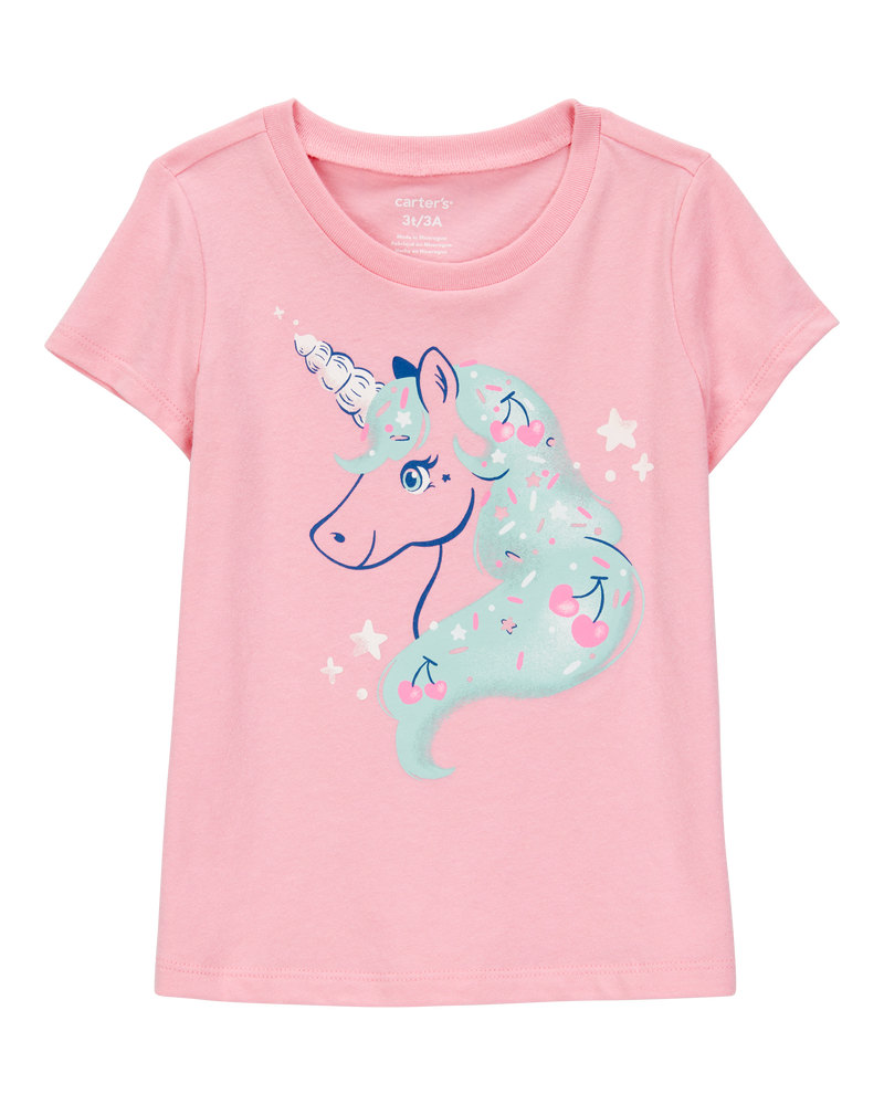 Toddler Girl Unicorn Short-Sleeve Graphic Tee - Pink, image 1 of 3 slides