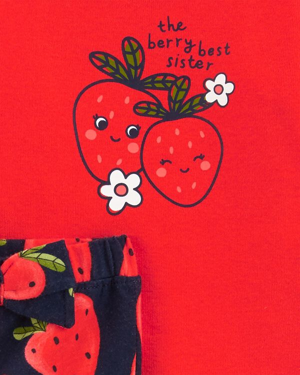 Red Baby 2Piece Strawberry Bodysuit Pant Set