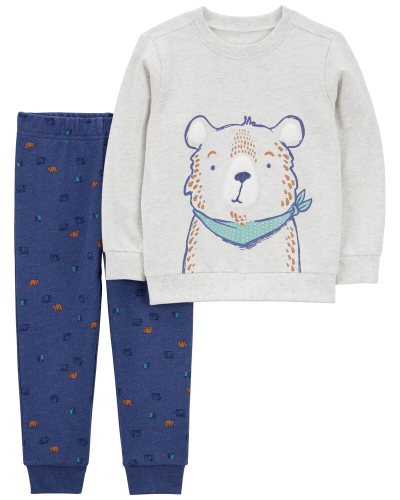 Toddler 2-Piece Bear Tee & Jogger Set, image 1 of 3 slides