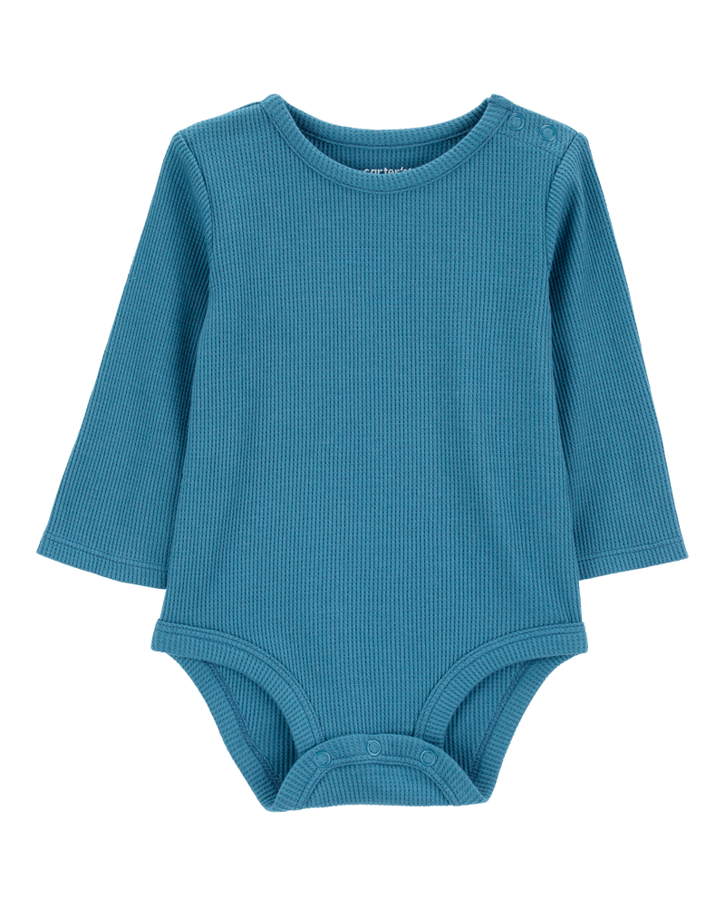 Baby 3-Pack Waffle Knit Long-Sleeve Bodysuits, image 4 of 7 slides