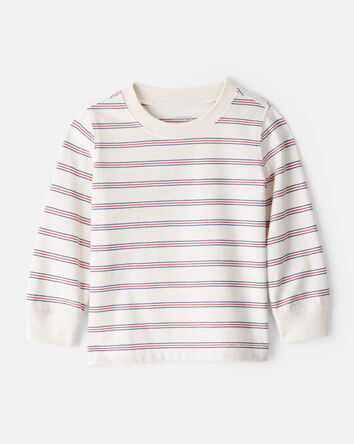 Baby Boy Striped Long-Sleeve Tee - Ivory, 