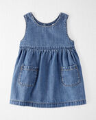 Baby Organic Cotton Chambray Pocket Dress, image 1 of 6 slides