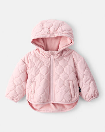 Baby Girl Quilted Long-Sleeve Midweight Jacket - Pink, 