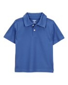 Toddler Pique Uniform Polo Shirt - Blue, image 1 of 3 slides
