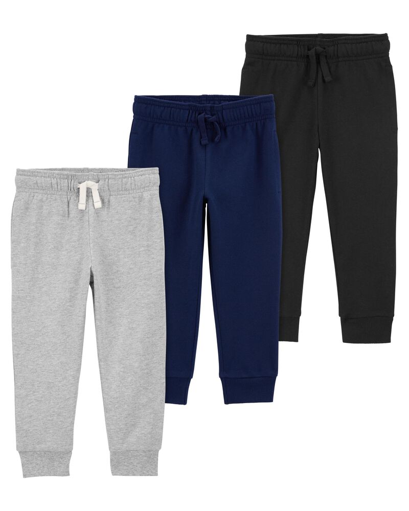 Baby 3-Pack Pull-On French Terry Joggers, image 1 of 8 slides