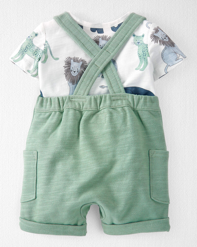 Baby 2-Piece Organic Cotton Shortall Set, image 2 of 8 slides