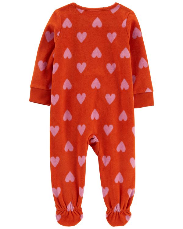 Orange Baby 1Piece Owl Fleece Footie Pajamas