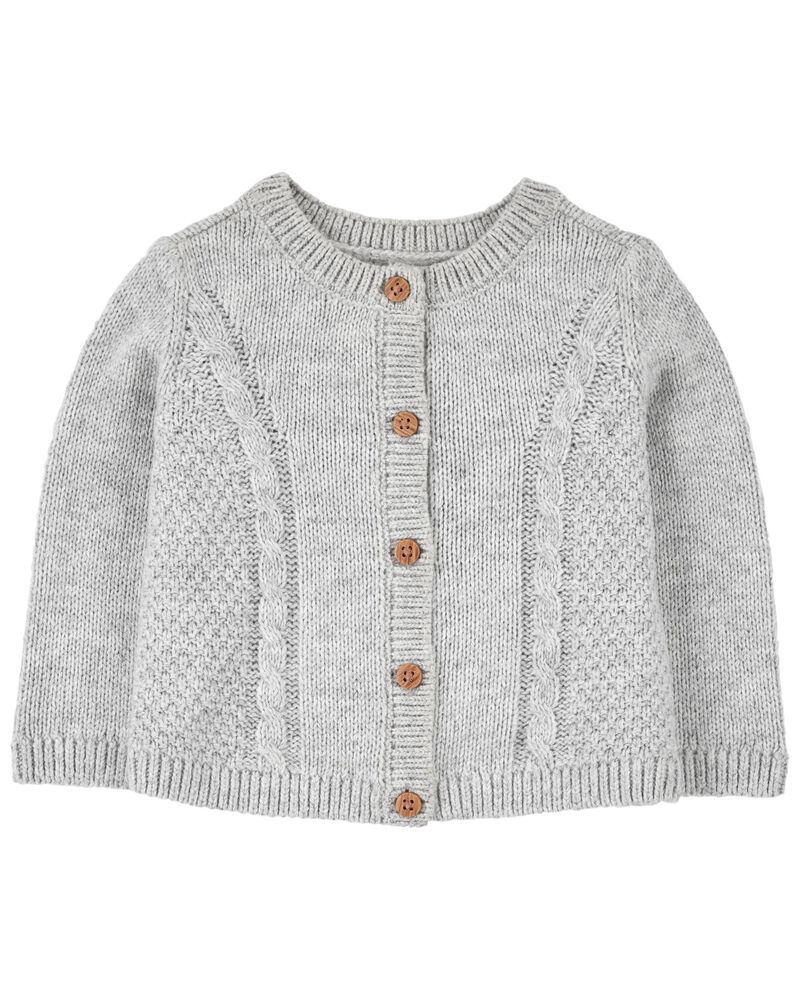 Sweater Knit Button-Front Cardigan, image 1 of 3 slides