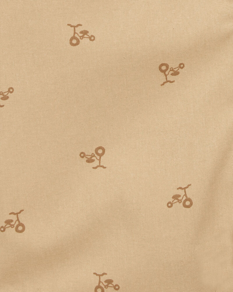 Baby Button-Front Romper - Tan, image 2 of 3 slides