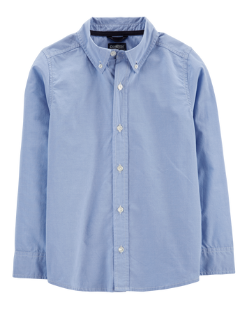 Kid Long Sleeve Button-Front Uniform Shirt, 