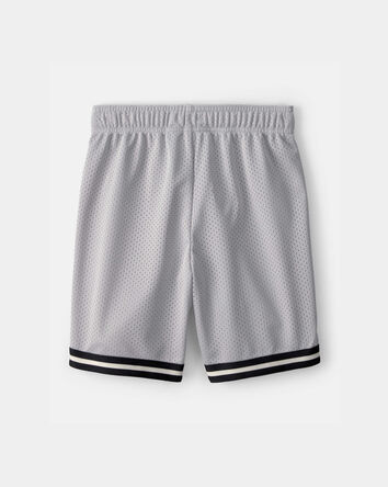 Boys Striped Mesh Active Shorts - Grey, 
