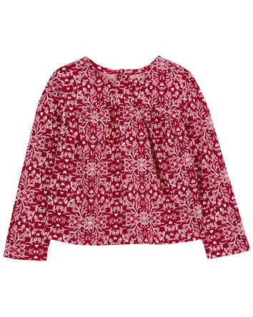 Toddler Floral Jersey Blouse, 