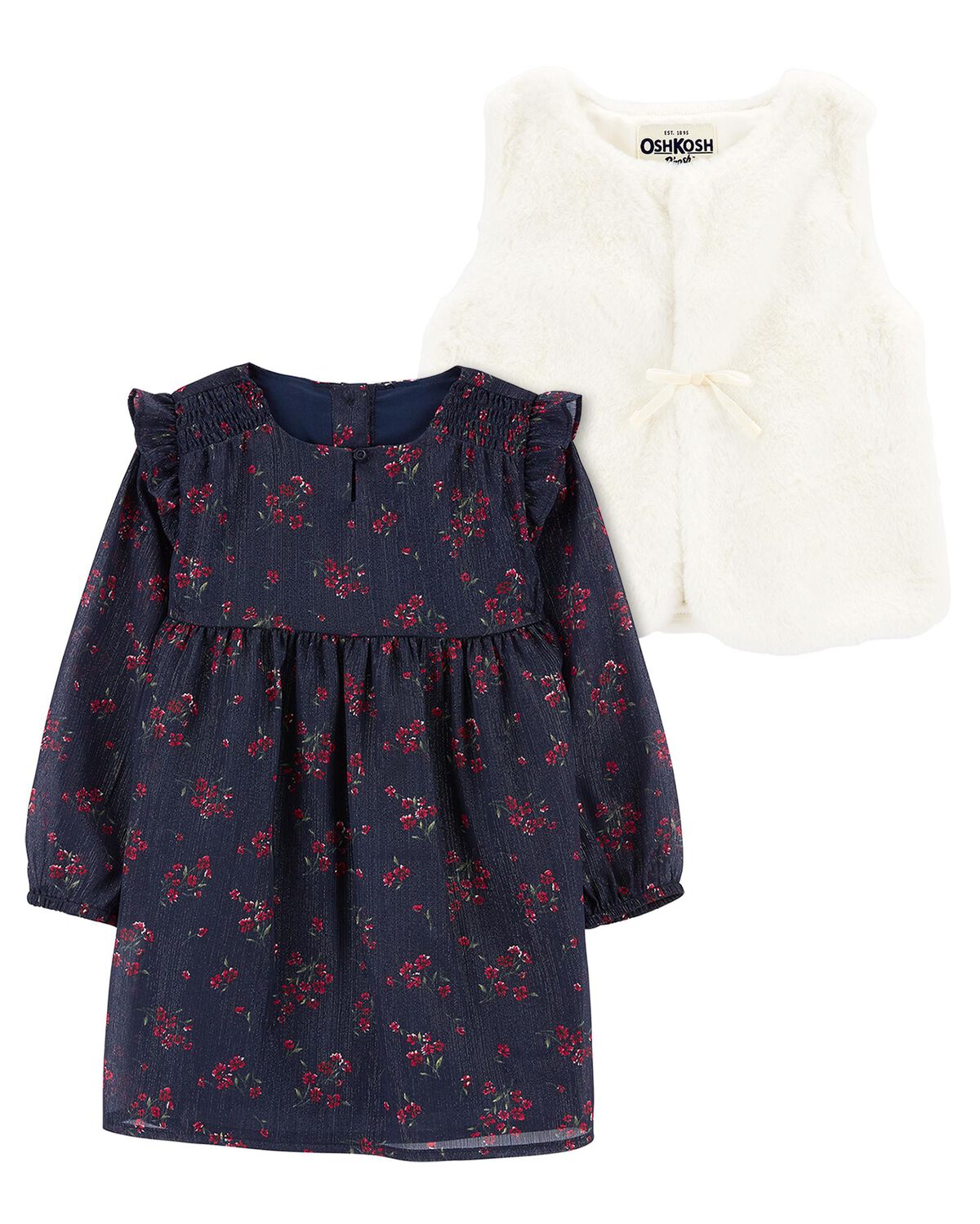 Multi Toddler 2Piece Sherpa Vest Set