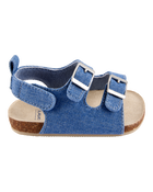 Baby Chambray Buckle Faux Cork Sandals, image 2 of 7 slides