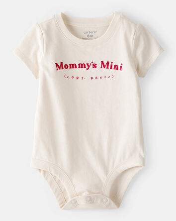 Baby 'Mommy's Mini' Short-Sleeve Graphic Bodysuit - Cream, 