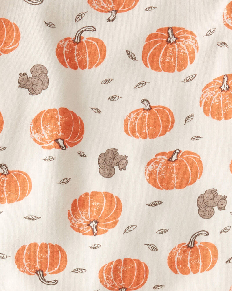 Baby Organic Cotton Pajamas Set in Harvest Pumpkins, image 2 of 4 slides