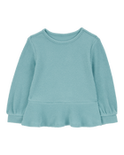 Baby Waffle Knit Thermal Peplum Top, image 1 of 3 slides